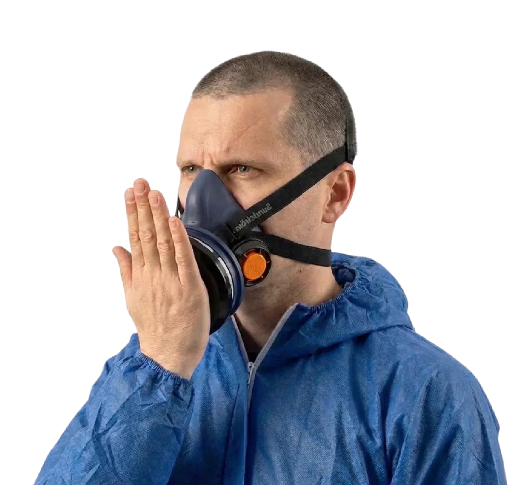 Face mask fit testing and fit check training -Respirator mask for working with asbestos, silica and lead